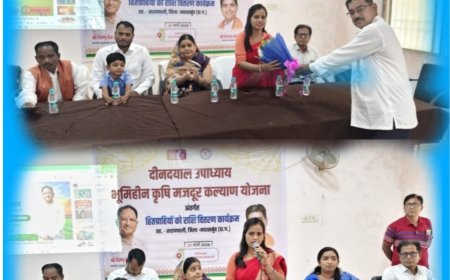 सरायपाली : दीनदयाल उपाध्याय भूमिहीन कृषि मजदूर कल्याण योजना के तहत हितग्राहियों को राशि वितरण कार्यक्रम आयोजित किया गया। इस योजना के माध्यम से भूमिहीन कृषि मजदूरों को आर्थिक सहायता प्रदान की जाती है, जिससे उनकी जीवन स्थिति में सुधार हो सके। कार्यक्रम में स्थानीय प्रशासन ने हितग्राहियों को सीधे उनके खातों में राशि हस्तांतरित की, जिससे उन्हें अपने कृषि कार्यों में मदद मिलेगी और उनकी आर्थिक स्थिति मजबूत होगी। इस अवसर पर अधिकारियों ने योजना के लाभों और भविष्य की योजनाओं के बारे में भी जानकारी दी।