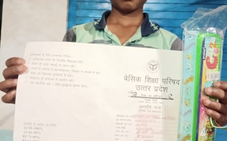 प्रथमिक विद्यालय चिता गोकुलपुर विकास खंड चित्रकूट में  आलोक ने हासिल किया कक्षा में तीसरा स्थान।