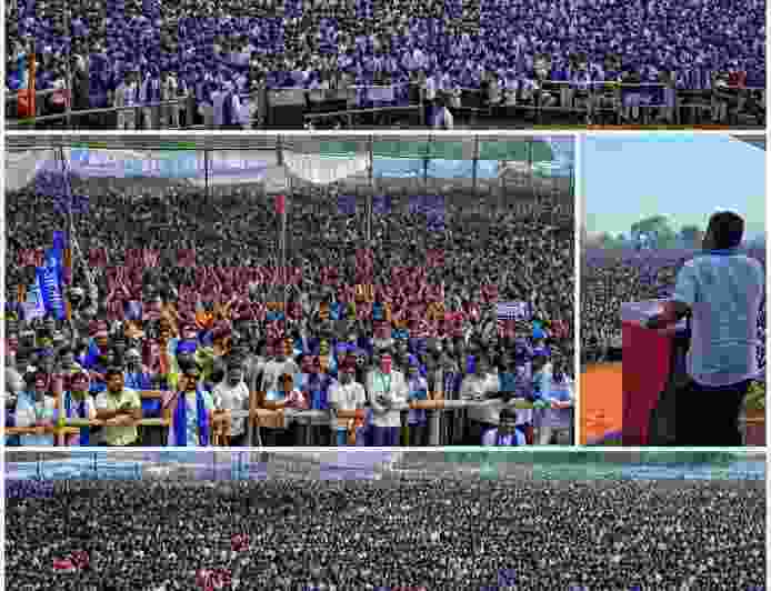 ये है जनसैलाब बाराबंकी में करणी सेना की धमकी के बावजूद भी उमड़ा बहुजन समाज का जनसैलाब भीम आर्मी चीफ और आजाद समाज पार्टी के राष्ट्रीय अध्यक्ष :