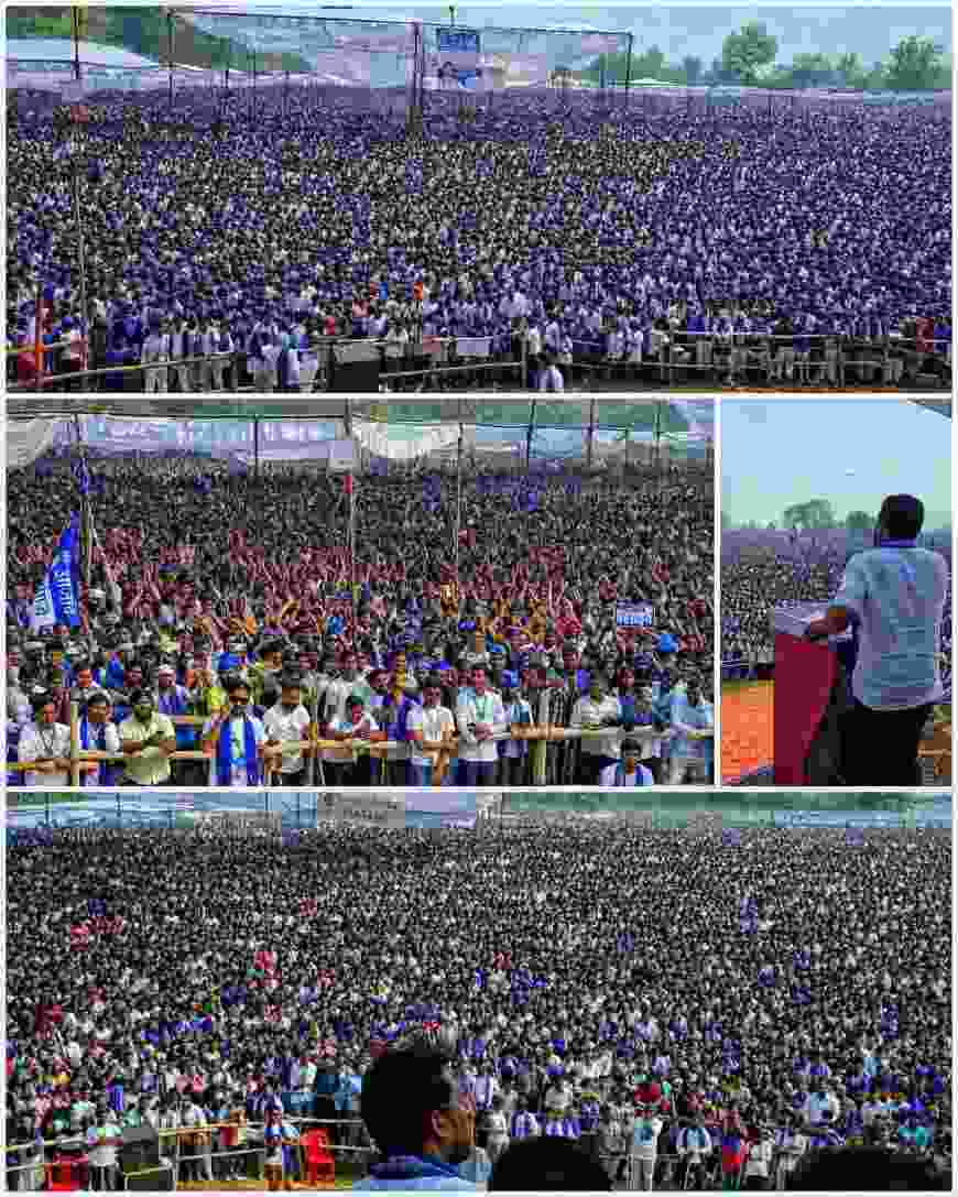 ये है जनसैलाब बाराबंकी में करणी सेना की धमकी के बावजूद भी उमड़ा बहुजन समाज का जनसैलाब भीम आर्मी चीफ और आजाद समाज पार्टी के राष्ट्रीय अध्यक्ष :