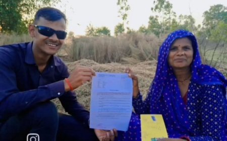 गांव का नाम रोशन करने वाला बेटा आर्मी में चयन हुआ परिवार में खुशी का माहौल।