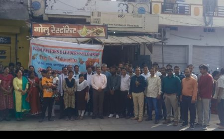 वाड़ी इसाई समाज के वरिष्ठ कार्यकर्ताओ द्वारा महाराष्ट्र कामगार दिवस के अवसर पर प्रार्थना कार रैलीं का आयोजन