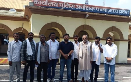बीहरपुरवा में हुई दुर्घटना को लेकर  कलेक्टर पन्ना को सरपंच संघ ने एफआईआर निरस्त करने को लेकर सौंपा ज्ञापन
