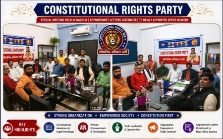संवैधानिक अधिकार पार्टी की संगठन विस्तार बैठक सम्पन्न, नवनियुक्त पदाधिकारियों को नियुक्ति पत्र प्रदान