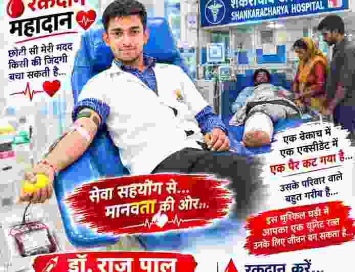 डॉ राजपाल द्वारा किया गया रक्तदान भारतीय मानवाधिकार सेवा संगठन छत्तीसगढ़ प्रदेश सचिव